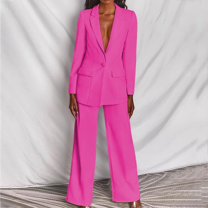 Elegant 2-Piece Women´s Blazer and Pants Set - Spring & Autumn Lady Style