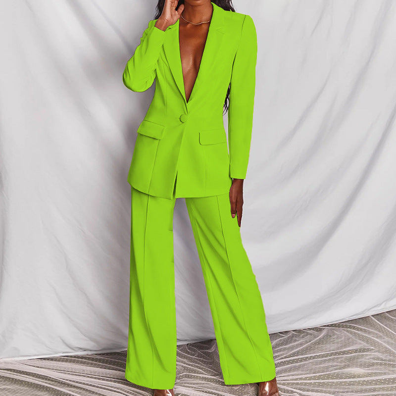 Elegant 2-Piece Women´s Blazer and Pants Set - Spring & Autumn Lady Style