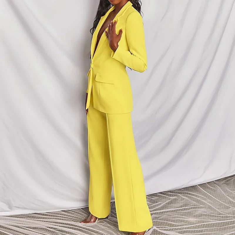 Elegant 2-Piece Women´s Blazer and Pants Set - Spring & Autumn Lady Style