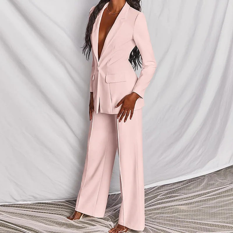 Elegant 2-Piece Women´s Blazer and Pants Set - Spring & Autumn Lady Style